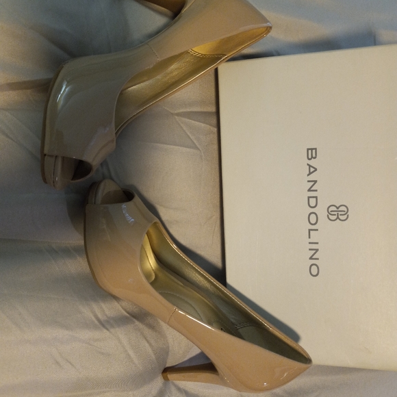 Open Toe Beige Heels - Picture 2 of 2